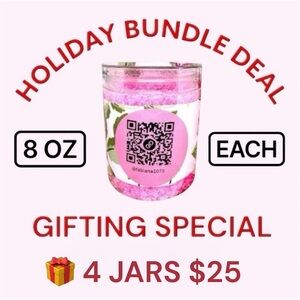 Valentines SPECIAL BUNDLE DEAL 4 Jars of 8 OZ E/O Gift Set Strawberry Bath Salts